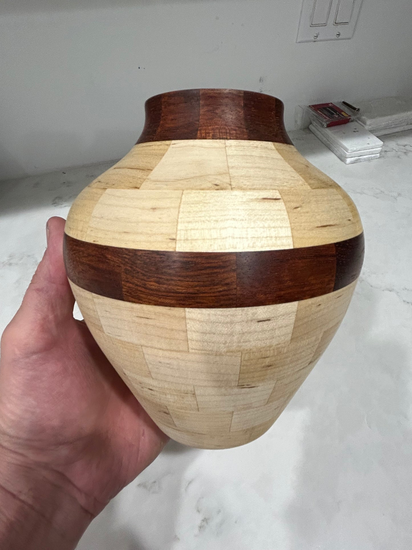 Handmade wood vase
