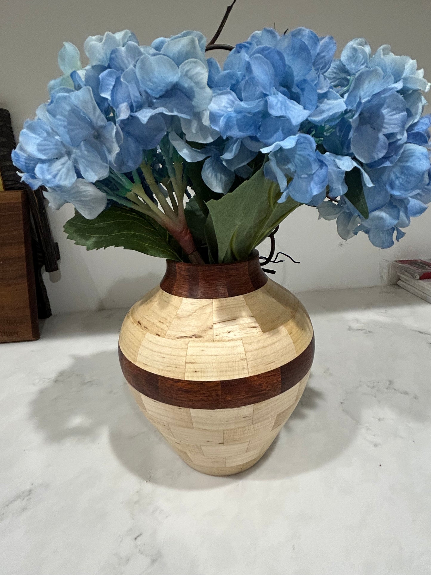 Handmade wood vase